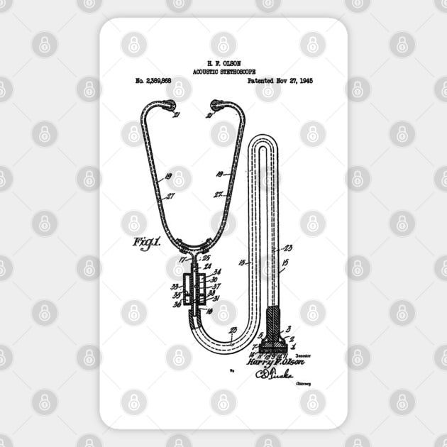 Stethoscope Patent Black Sticker by Luve